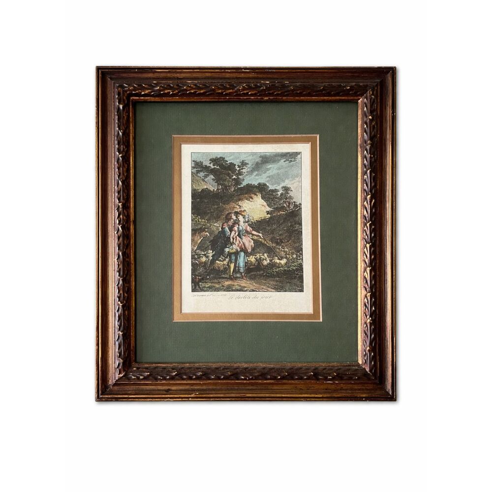 Le Declin Du Jour - Jean-Michel Moreau le Jeune French HandColored Engraved Art